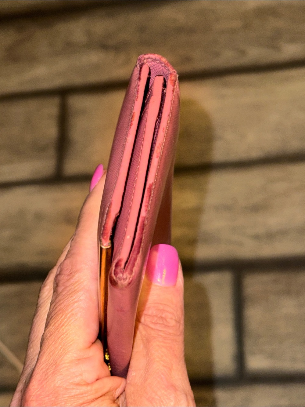 Salvatore Ferragamo Pink Leather Clutch Wallet with Gold Hardware - Picture 13 of 13